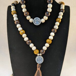 Wood Mala Necklace Set